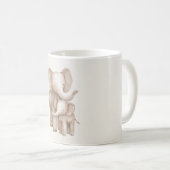 Elefant Elternteil & Baby Kaffeetasse (VorderseiteRechts)