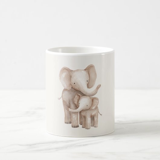 Elefant Elternteil & Baby Kaffeetasse (Mittel)