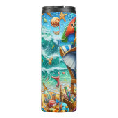 Elefant entspannen bei einem Strandurlaub Thermosbecher (Rückseite)