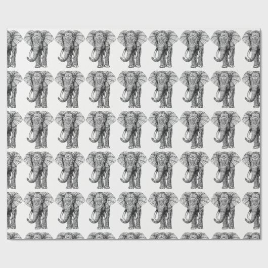 Elefant-Entwurfs-Packpapier Geschenkpapier (Flach)
