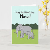 Elefant Erste Muttertag-Nichtenkarte Karte (Gelbe Blume)