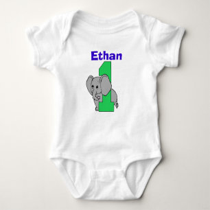 Elefant-erstes Geburtstags-Jungen-Shirt Baby Strampler