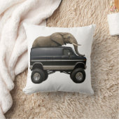 Elefant fährt 4x4 Van Kissen (Decke)