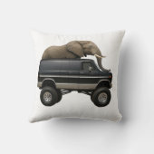 Elefant fährt 4x4 Van Kissen (Rückseite)