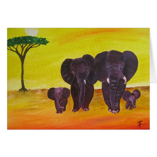 Elefant-Familie (Vorderseite (Horizontal))