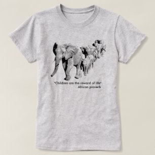 Elefant-Familie afrikanischen den wild lebenden T-Shirt