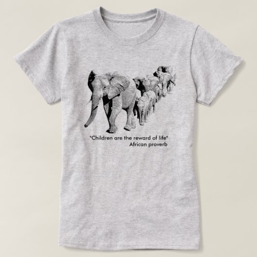 Elefant-Familie afrikanischen den wild lebenden T-Shirt (Design vorne)
