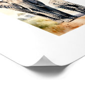 Elefant Familie Aquarell Wildtier Kunst Poster (Ecke)