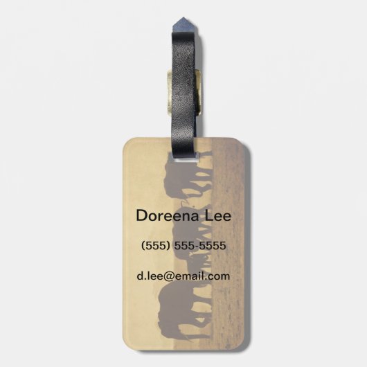 Elefant-Familie Gepäckanhänger (Rückseite vertikal)