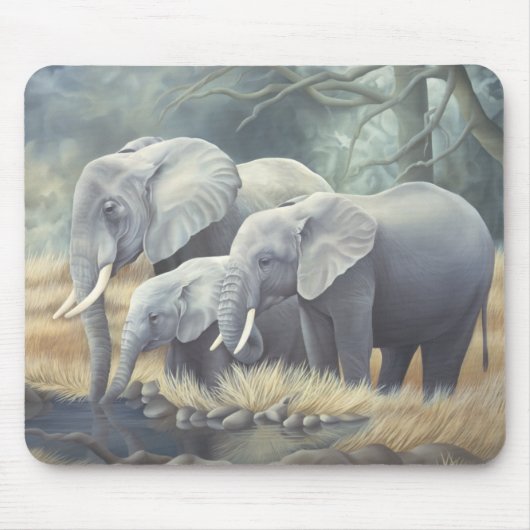 "Elefant-Familie" Mousemat Mousepad (Vorne)