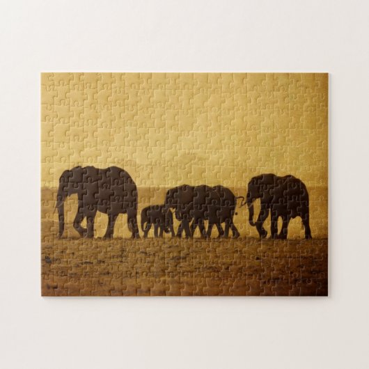 Elefant-Familie Puzzle (Horizontal)