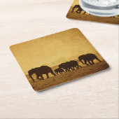 Elefant-Familie Rechteckiger Pappuntersetzer (angewinkelt)