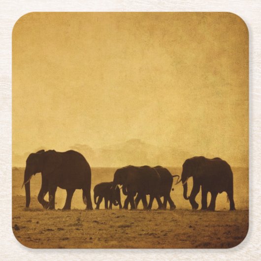 Elefant-Familie Rechteckiger Pappuntersetzer (Vorderseite)
