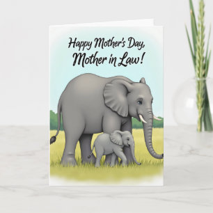 Elefant Familie Tag Karte mit Liebe