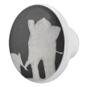 Elefant-Familien-Tafel Keramikknauf (Rechts)