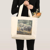 Elefant-Familien-Tasche Jumbo Stoffbeutel (Vorderseite (Produkt))