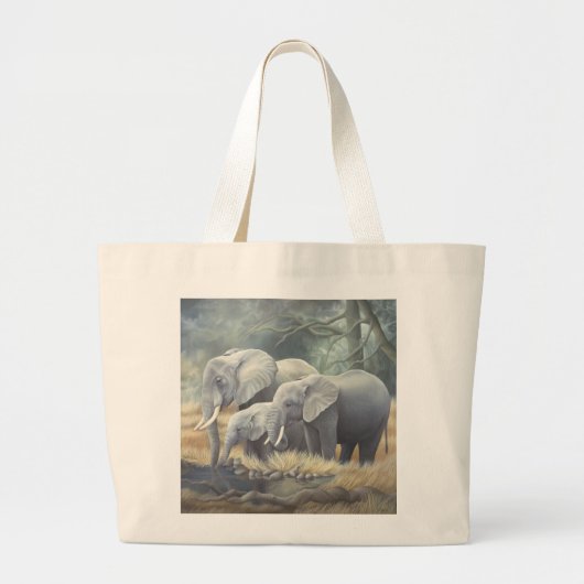 Elefant-Familien-Tasche Jumbo Stoffbeutel (Vorne)