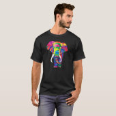 Elefant farbenfroh Cool und Tiere T-Shirt (Vorne ganz)
