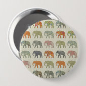 Elefant Farbige Tier Muster Modern Button (Vorne & Hinten)