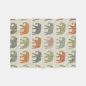 Elefant Farbige Tier Muster Zeitgenössisch Fleecedecke (Vorderseite (Horizontal))