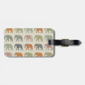 Elefant Farbige Tier Muster Zeitgenössisch Gepäckanhänger (Rückseite horizontal)