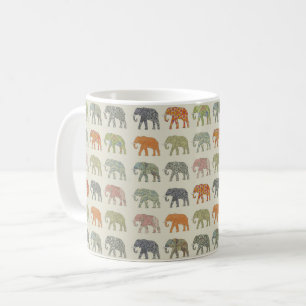 Elefant Farbige Tier Muster Zeitgenössisch Kaffeetasse