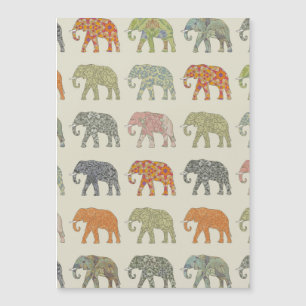 Elefant Farbige Tier Muster Zeitgenössisch Magnetkarte