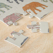 Elefant Farbige Tier Muster Zeitgenössisch Puzzle (Seite)
