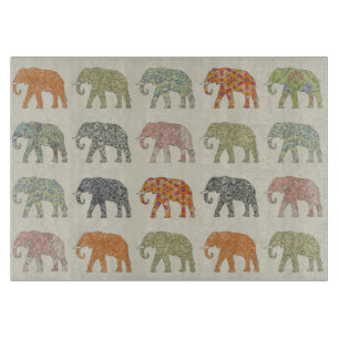 Elefant Farbige Tier Muster Zeitgenössisch Schneidebrett