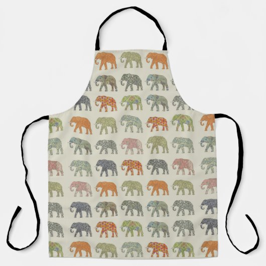 Elefant Farbige Tier Muster Zeitgenössisch Schürze (Vorderseite)