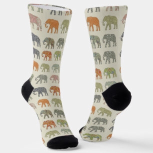 Elefant Farbige Tier Muster Zeitgenössisch Socken