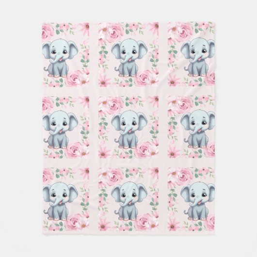 Elefant-Fleece-Decke Fleecedecke (Vorderseite)