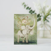 Elefant. Funny, fantastisch, zart und fantasievoll Postkarte (Stehend Vorderseite)