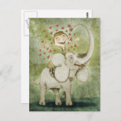 Elefant. Funny, fantastisch, zart und fantasievoll Postkarte (Vorne/Hinten)