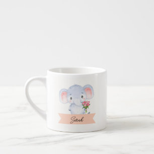 Elefant für personalisierte Kinder Espressotasse