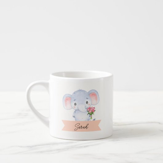 Elefant für personalisierte Kinder Espressotasse (Links)