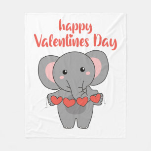 Elefant für Valentinstag Niedliche Tiere mit Fleecedecke