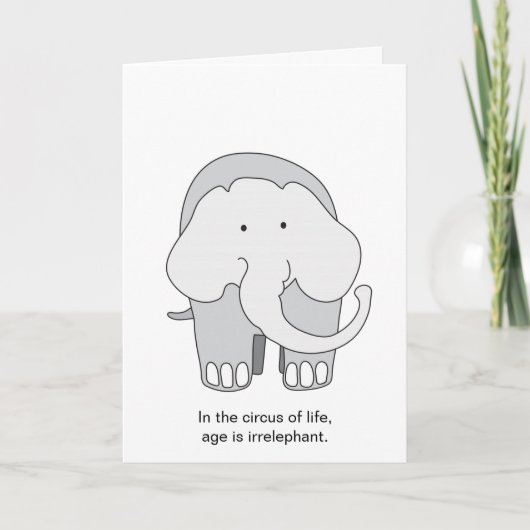 Elefant Geburtstag Karte (Vorderseite)