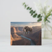 Elefant geht auf dem Seil Kunst Postkarte (Stehend Vorderseite)