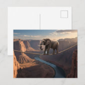 Elefant geht auf dem Seil Kunst Postkarte (Vorne/Hinten)
