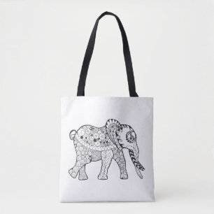 Elefant-Gekritzel 2 Tasche