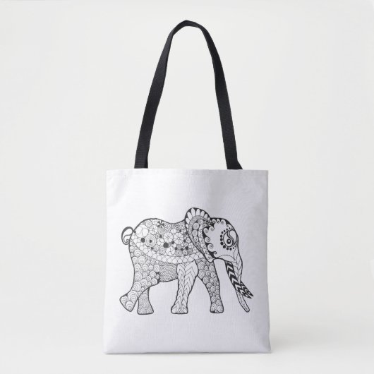 Elefant-Gekritzel 2 Tasche (Vorderseite)