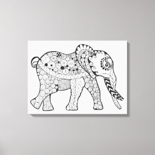 Elefant-Gekritzel 6 Leinwanddruck