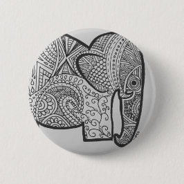 Elefant-Gekritzel-Knopf Button