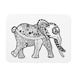 Elefant-Gekritzel Magnet
