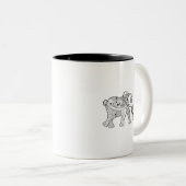 Elefant-Gekritzel Zweifarbige Tasse (VorderseiteRechts)