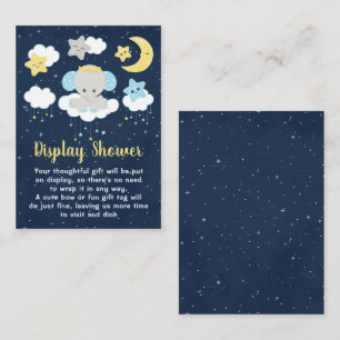 Elefant Gelb und Marineblau Baby Shower Dekoration Begleitkarte