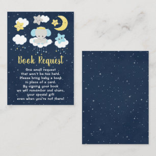 Elefant Gelb und Navy Baby Shower Buchwunsch Begleitkarte