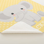 Elefant-gelber Polka-Punkt-personalisierter Junge Sherpadecke (3/4)