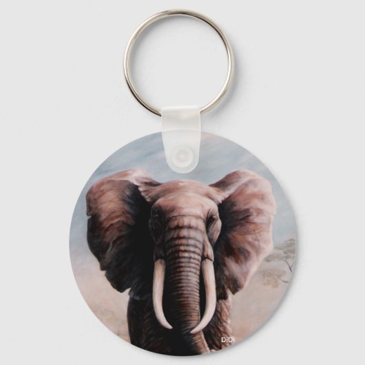 Elefant, Gemälde von DiDi Schlüsselanhänger (Vorderseite)